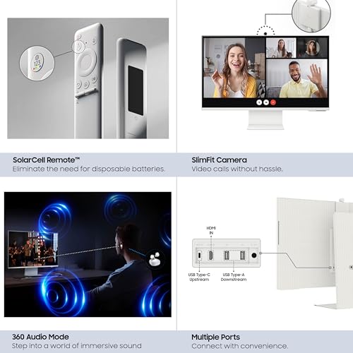 SAMSUNG 32-Inch M8 (M80D) Series 4K UHD Smart Monitor with Streaming TV, Speakers, HDR10+, AI Upscaling, USB-C, Ergonomic Stand, SlimFit Camera, Gaming Hub, LS32DM801UNXZA, 2024