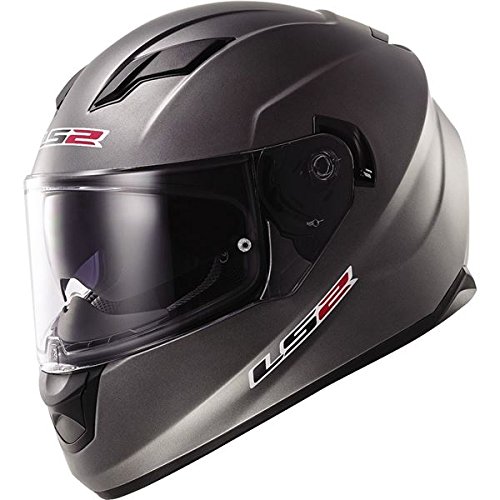 LS2 Stream Solid Full Face Motorcycle Helmet With Sunshield (Matte Titanium, X-Large)