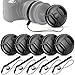 (10 Pcs Bundle) 5 Center Pinch Lens Cap (52mm) and 5 Cap Keeper Leash for Canon, Nikon, Sony and any Other DSLR Camera