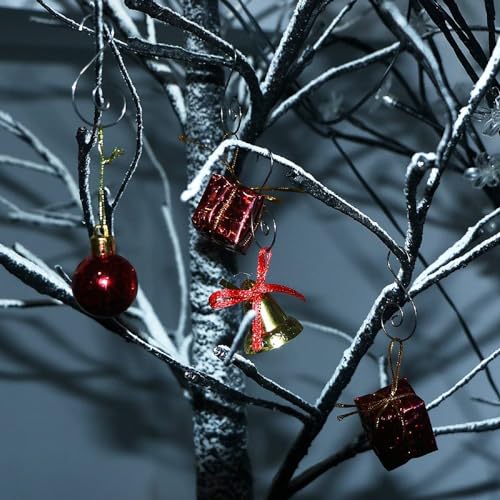 KOHcojim 120 Pack Christmas Ornaments Hooks Ornament Hangers, Stainless Steel S-Shaped Hangers for Christmas Tree Decorations, Holiday Ornament Hangers Christmas Tree Hanger (Silver)