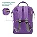 ZUZURO Diaper Bag Backpack - Waterproof w/Large Capacity & Multiple Pockets for Organization. Ideal for Travel Nappy Bags - W/Insulated Bottle Pocket. 2 Stroller Hooks Incl. (PURPLE)