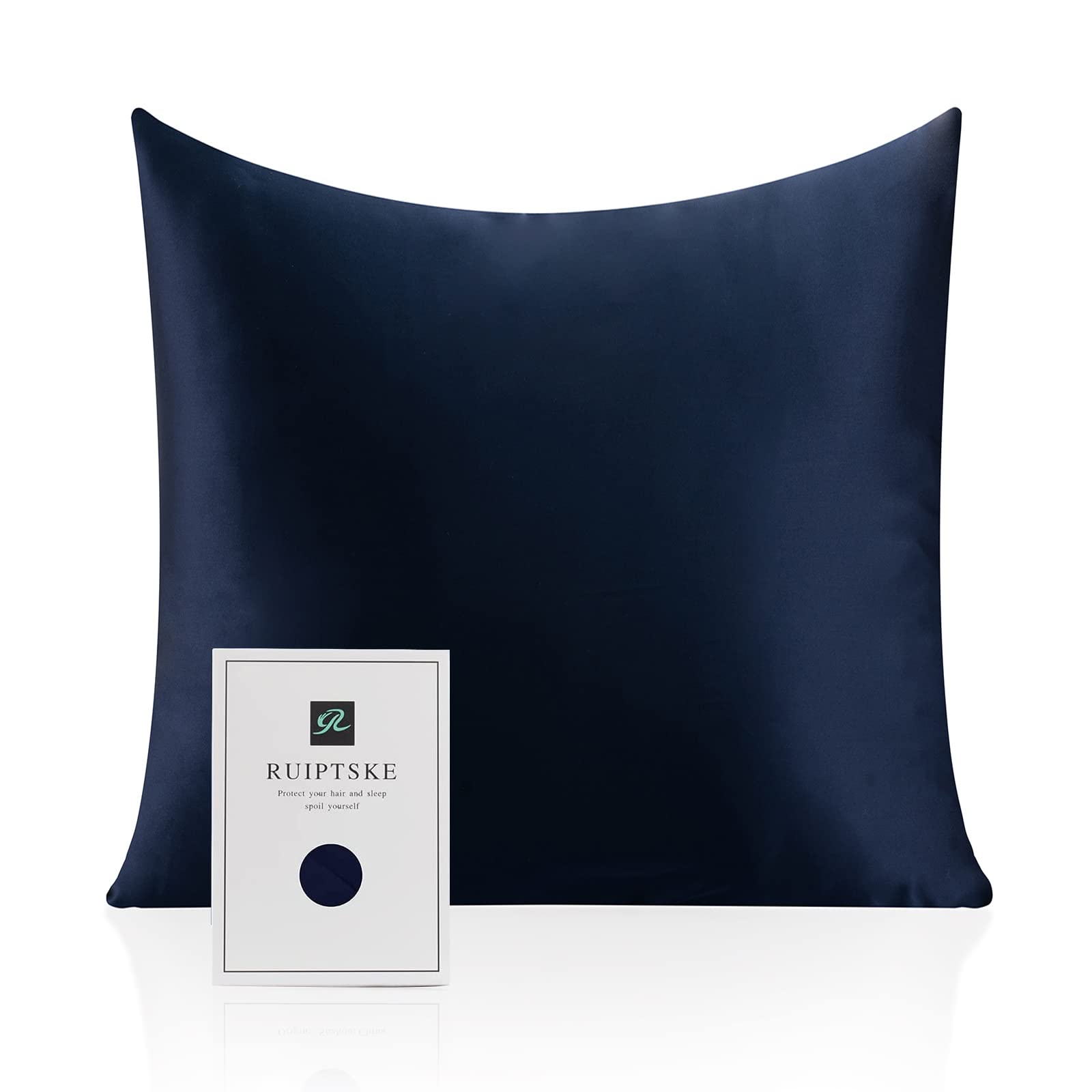 Silk Pillowcase 100% Silk 22 Momme Oeko-Tex Certified, Benefits for Hair and Skin, Anti-Aging, Anti-Dust Mite (40x40cm, Blue)