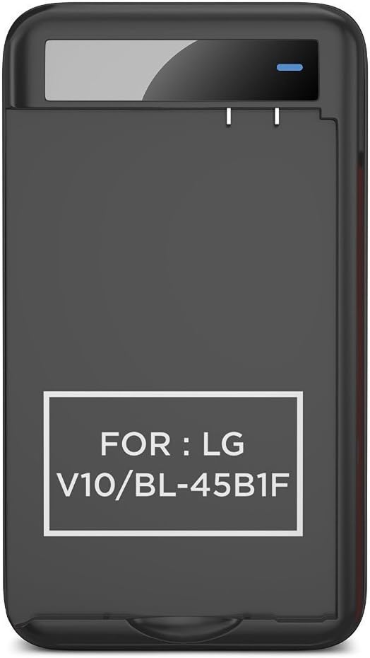 PowerBear LG V10 Battery Charger (Battery Not Included) Intelligent External Battery Charger Cradle for LG V10 Batteries with Built-in USB Port and Foldable Plug - Black [24 Month Warranty]