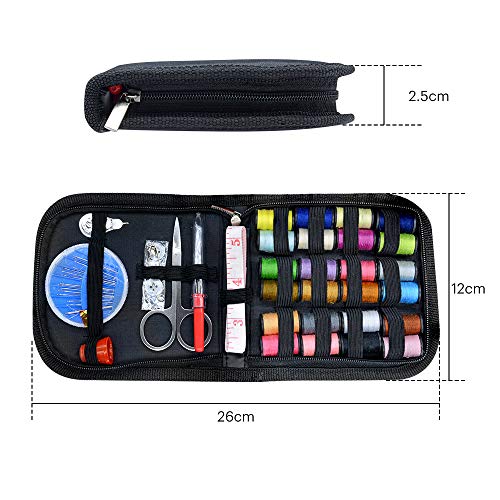 Virwir Sewing Kit with 49 Sewing Accessories, 24-Color Sewing Threads for Traveler, Emergency, DIY Sewing Supplies Organizer Filled with Mending and Sewing Needles/Scissor/Threads/Thimble/Tape Measure