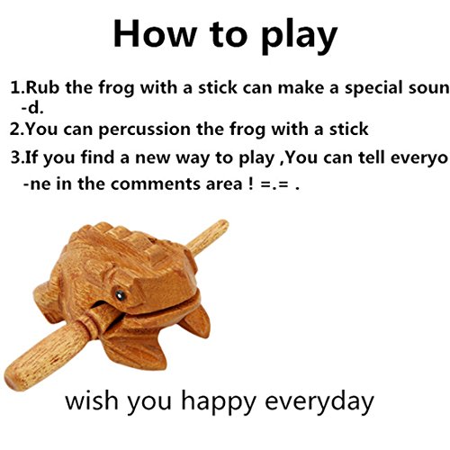 SOURBAN Wood Frog Guiro Rasp Stress Relief Toy Kid Musical Toy - Thumbnail 3