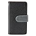 SOJITEK Nokia Lumia 730 735 Premium Two Tone Series Black Color Leather Wallet Case with Stand/ Removable Strap, Card & Money Pockets, ID Window Slots Pouches/ Smart Magnetic Reversible Flap