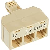 C2G 41062 Two Line Telephone Splitter L1 + L2 , Gray