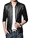 KIWEN Men's PU Leather Collar Jacket Casual Wear