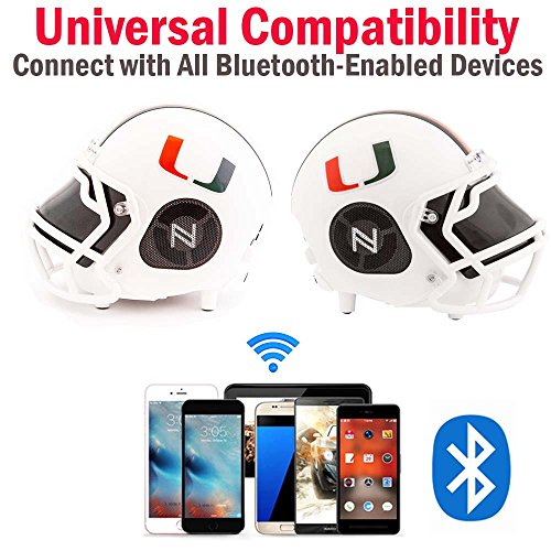 Nima Athletics NCAA Football Miami Hurricanes Wireless Bluetooth Speaker. Officially Licensed Portable Helmet Speaker by NCAA College Football - Small - Thumbnail 3
