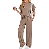 AUTOMET Women's 2 Piece Matching Lounge Sets 2026 Summer Mock Neck Sweatsuits Short Sleeve Loungewear Travel Outfits