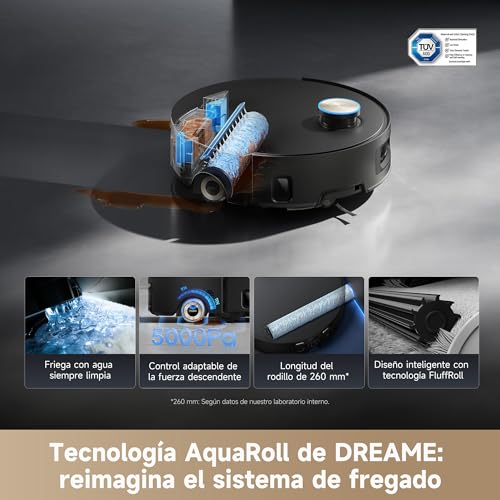 Aqua10 Ultra Roller Complete, Robot Aspirador, Autolimpieza del Rodillo, Supera Obstáculos de 8 cm, Vaciado Automático, 30.000 Pa de succión, Control Inteligente por Voz, Negro