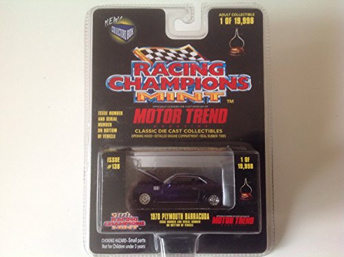 Racing Champions Mint Motor Trend Magazine 1970 Plymouth Barracuda Dark Purple Issue #138