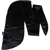Evolve Satin Wrap Scarf, Black | Protects All Hair Types, Prevents Breakage, Prevents Frizz, Nighttime Wrap Styles