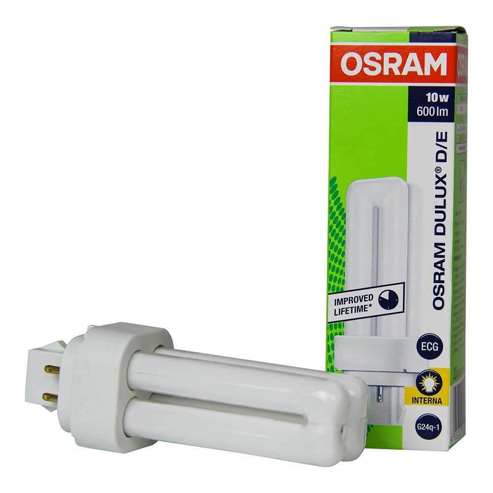 Osram Dulux DE 10w 4 Pin 827 Very Warm White G24q-1 (2700k) Compact Fluorescent Lamp