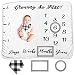 Baby Monthly Milestone Blanket for Boy Girl Unisex | Neutral Personalized Photography Background Blankets | Thick Fleece for Mom Newborn Baby Shower Gifts + Bandana Drool Bib + 2 Months Frame Markers primary