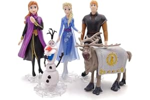 CIYZO Cake Toppers Large Frozen Cake Hat Decoration Theme Party Supplies Children's Birthday Cake Decoration New Cartoon Princess Doll Cake Hat 5 pieces