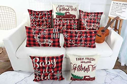 Artmag 20x20 Christmas Throw Pillow Covers, Decorative Outdoor 