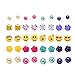 Onnea Multi Pairs Disc Ball Earrings Set for Girls, Hypoallergenic (20Pairs (Emoji))
