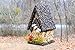 Handmade Edible Birdhouse- TALL DARK- Unique Reseedable Bird Feeder Wooden Birdhouse Covered w/ Birdseed- Made in the USA