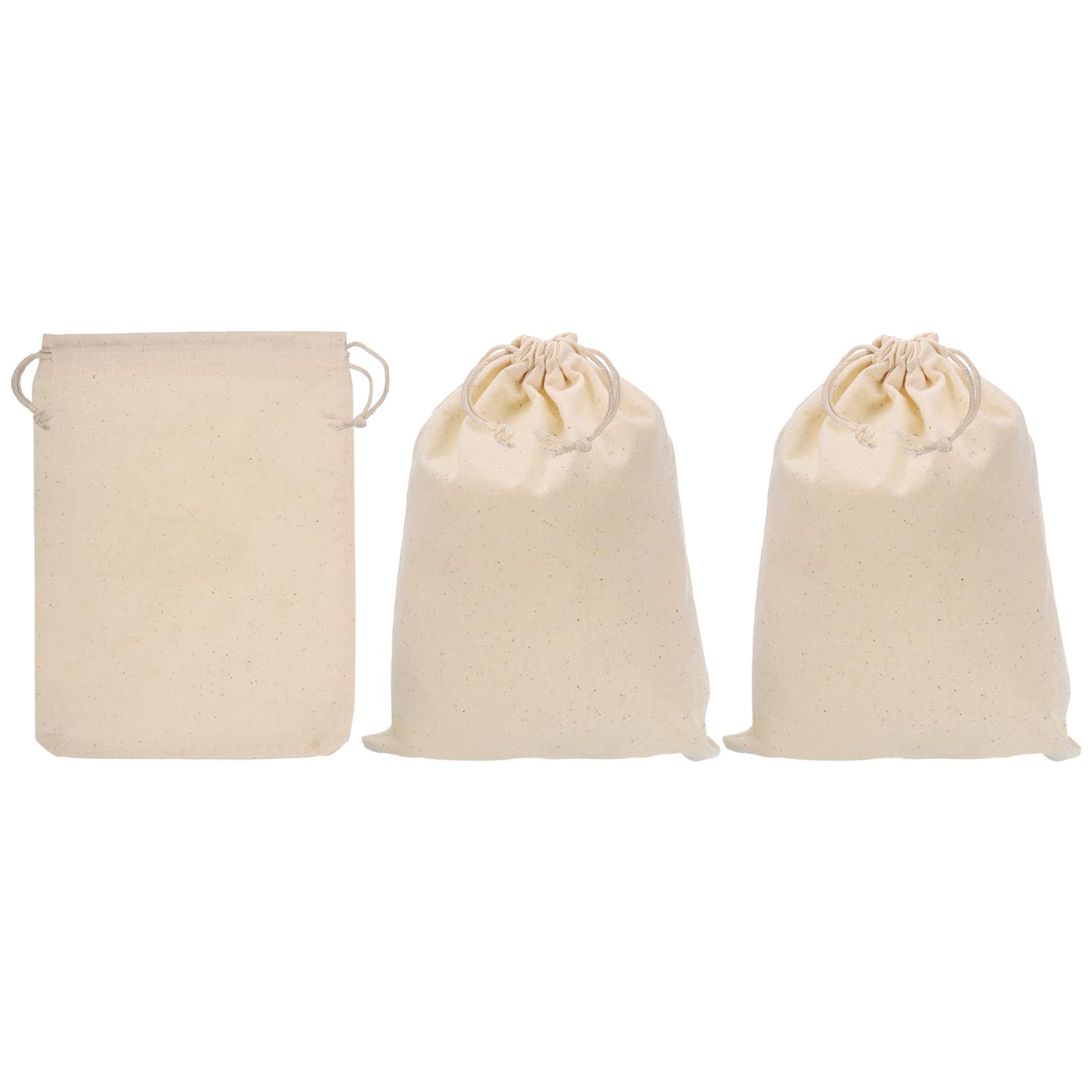 PATIKIL 12"x8" Coin Money Sacks Bag, 3 Pack Bank Deposit Change Transit Bags Cash Bag with Drawstring Currency Bags Gift Bag Style 2, Beige