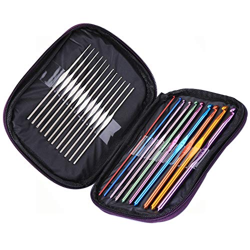 1 Aluminum+Handle+Crochet+Coloured+Needle