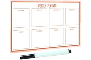 Artibetter Self-Adhesive Weekly Planner Whiteboard for Home Wall Reusable Dry Erase Calendar Board with Printed