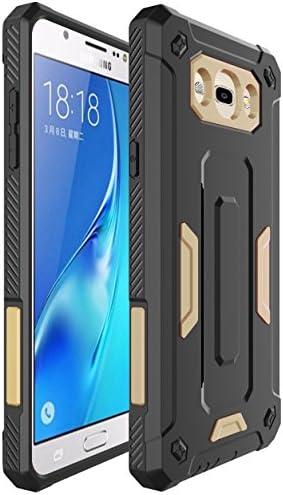 Galaxy J7 2016 Case, Demacia [Shock Absorption] Hybrid Armor Defender Protective Case Cover for Samsung Galaxy J7 2016 (Gold)