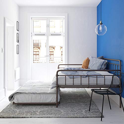 DHP Winston Metal Trundle, Full Size Sofa Bed Frame, Bronze Daybeds