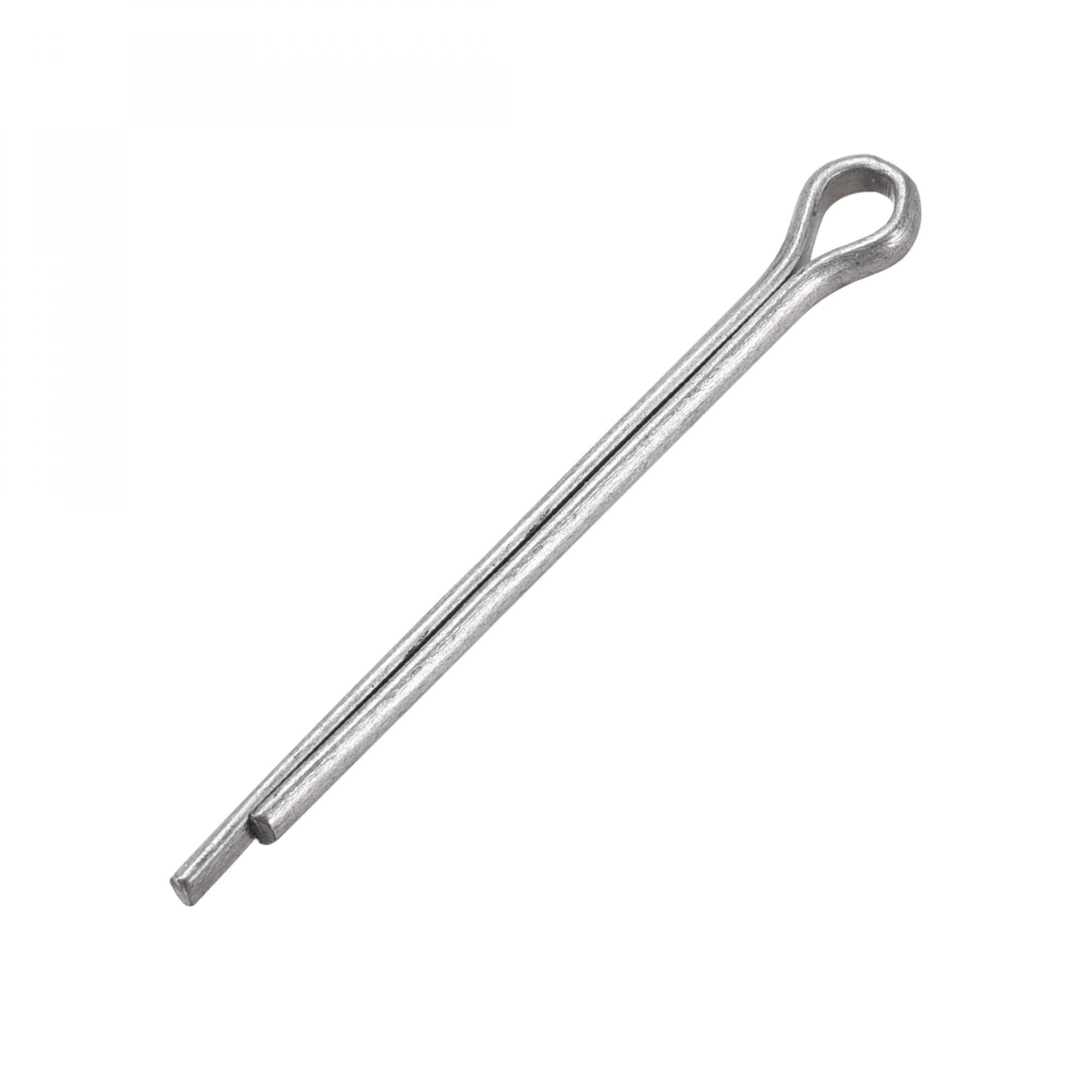 sourcing map Split Cotter Pin - 5/32 inch x 2 23/64 inch (4mm x 60mm) Carbon Steel 2-Prongs Silver Tone Fastener Clip Key 50Pcs