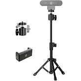Webcam Tripod, Extendable Webcam Stand for Desk Small Camera Tripod Stand for Logitech Webcam C922 C930e C920S C920 C615 C960 C920x BRIO 4K, NexiGo N60, Right Light, GoPro, DSLR, and More