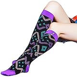 WXXM Compression Socks-Womens Athletic Running Socks Moderate (15-20mmHg) Graduated Football Socks