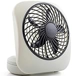 O2COOL Treva 5 Inch Battery Powered Fan Portable Desk Fan 2 Cooling Speeds with Compact Folding & Tilt Design Small Fan Cubicle Accessories Mini Fan Portable (Grey)