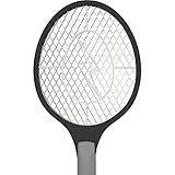 BugzOff Electric Fly Swatter Racket - Best Zapper for Flies - Swat Insect, Wasp, Bug & Mosquito with Hand - Indoor and Outdoor Trap and Zap Pest Control Killer [Black] ... (black)
