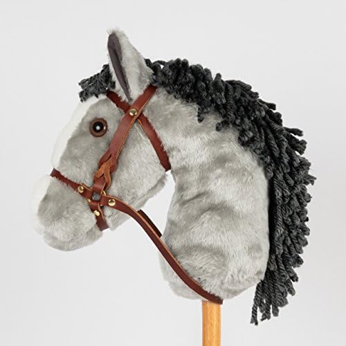 Montana Toy Company's Snowy Mountain Ponies - Grey Stick Pony - Stick Horse - Hobby Horse