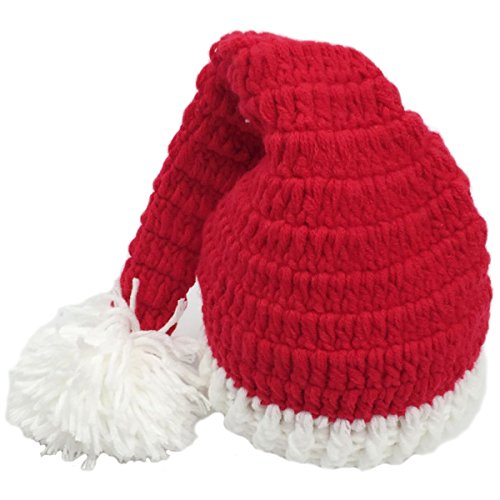 Jastore Infant Newborn Costume Photography Prop Santa Claus Crochet Knitted (Style 3)