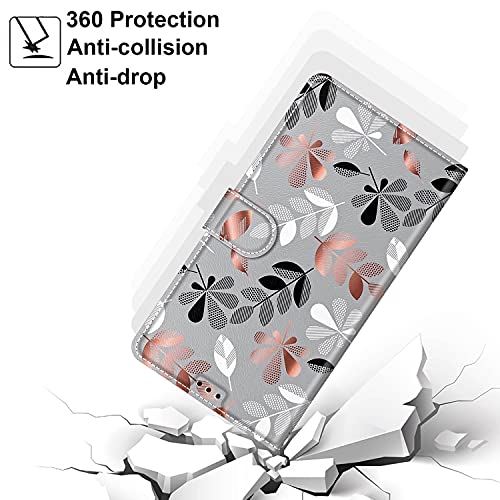 ChoosEU Case for Xiaomi Redmi 14C / Redmi 14C Leather Case with Protective Flip Folio Case Anti-Shock Case Drawings for Girl Boy Case Wallet Cover for Redmi 14C / Redmi 14C - Leaf