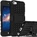 iPod Touch 7 Case,iPod Touch 6 Case,iPod Touch 5 Case, SLMY(TM) Heavy Duty Dual Layer Shockproof Hybrid Rugged Cover Case with Built-in Kickstand for Apple iPod Touch 5 / 6 / 7 Black