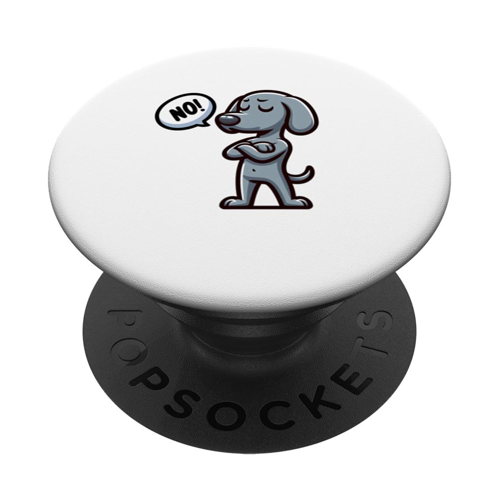 Weimaraner Stubborn Funny Dog Defiant PopSockets Swappable PopGrip