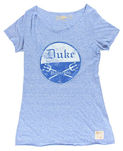 Distant Replays Womens Duke Blue Devils College Raw Edge Tunic Shirt Blue XL