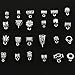 RUBYCA 24Pcs Mix Tibetan Silver Color Connectors Bails Beads fit European Charm Bracelet Pendant