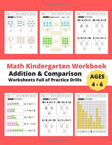 math kindergarten workbook math practice for kindergarten ages 4 6 addition comparison worksheets full of practice drills activity workbook for kids library modern math 9798667396918 amazon com books