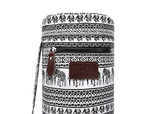Fremous Yoga Mat Bag,Full-Zip Exercise Yoga Mat Carry Bag for Women and Men - Double Storage Pocket,Easy Access Zipper, Adjustable Shoulder Strap and Handle,Fits Most Mats(Black Elephant)