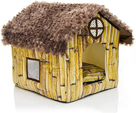 Pet Nest Dog House Kennel Cat Litter Cat Sleep Yurt Pet Tents (S: 30cm x 25cm x 30cm)