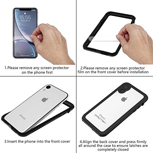 ORDTBY iPhone XR Waterproof Case, 360° Full Body Protection Underwater Cover IP68 Certified for Shockproof Dustproof Snowproof and Waterproof Case for iPhone XR