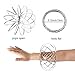 Maxdot 2 Pack Flow Ring Spinner Ring Arm Toy Interactive 3D Sculpture Ring for Kids Teens Adults Metal Globe Slides Down Arms (Silver)