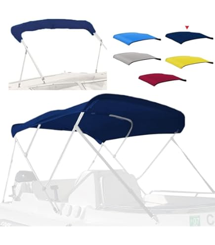 Grey Vortex 4 Bow Bimini Top Complete Kit - 6' Long Marine Canopy With Frame & Hardware - View #9