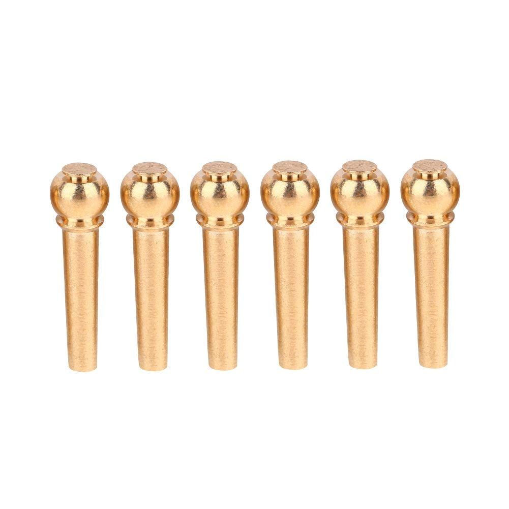 Bnineteenteam Guitar Bridge Pins 6pcs Brass Pins Guitar Pins Set for Acoustic Guitar (no Iron box) Musical Instrument Accessories