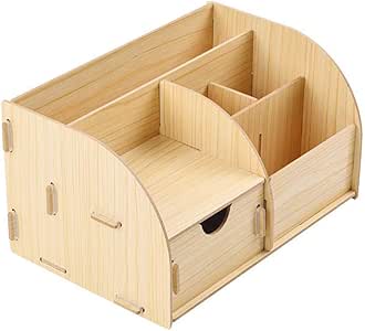 Jungen - Portalápices de oficina, de madera, organizador de papelería