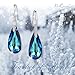 EleQueen 925 Sterling Silver CZ Teardrop Hook Dangle Earrings Made with Austrian Crystals, Valentine's Day/Mother's Day/Christmas Jewelry Gift