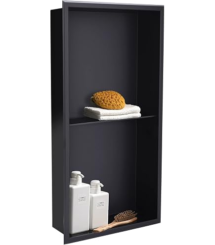 37" X 13" Shower Niche Insert - Stainless Steel, Tile Ready, Brushed Nickel, Over Mount
